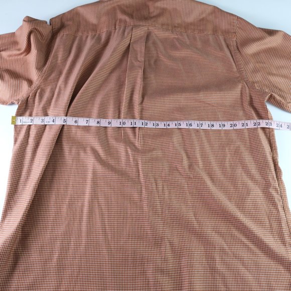 Jos A Bank Men's L Large Tailored Fit Travelers Collection Button Up Shirt Brown - Picture 7 of 8